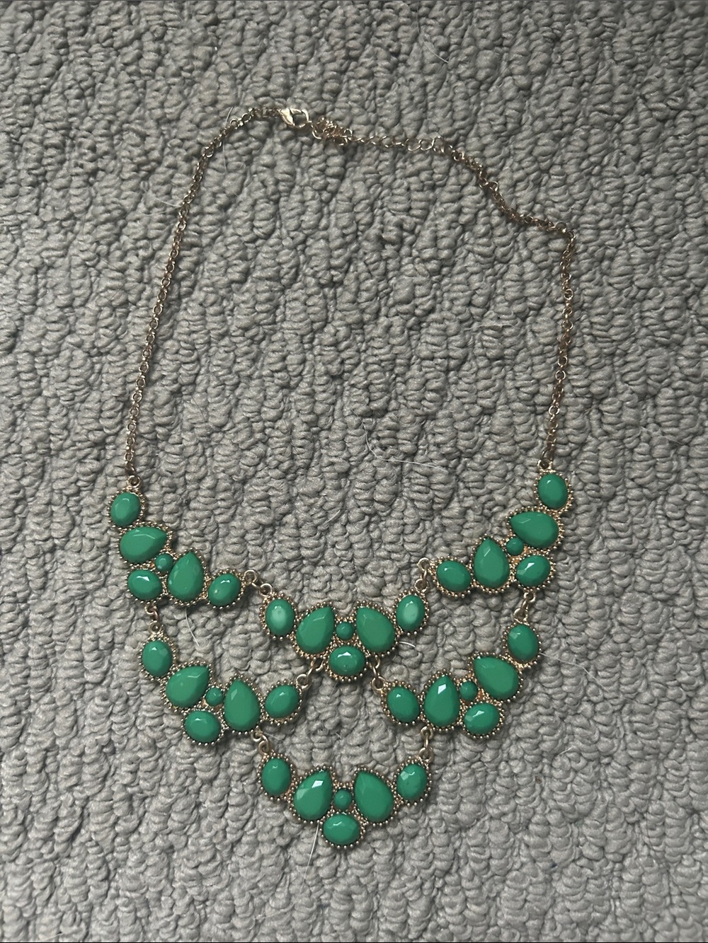 Gold-Tone Green Bib Necklace - Women Jewelry